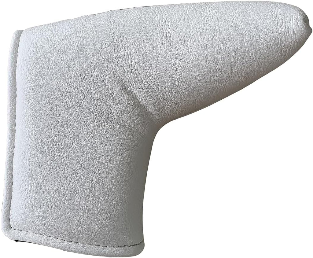 Golf Blade Putter Head Cover Headcover Magnetic - White Putter Golf Headcover - Premium Synthetic Leather Putter Cover for Golf Clubs Fits for Most Brands