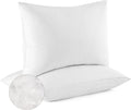 Goose down Feather Pillows, Soft Bed Pillows Queen Size Set of 2, 100% Soft Cotton Shell,Gusseted Hotel Pillows for Back, Stomach or Side Sleepers