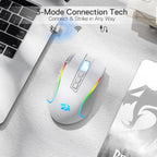 M612 Wireless RGB Optical Gaming Mouse 8000 DPI Remapping Keys | Cable-Free 0 Delay, Redefine Keybinding Macro, Vibing Backlight, Ergonomic Grip Body Comfort