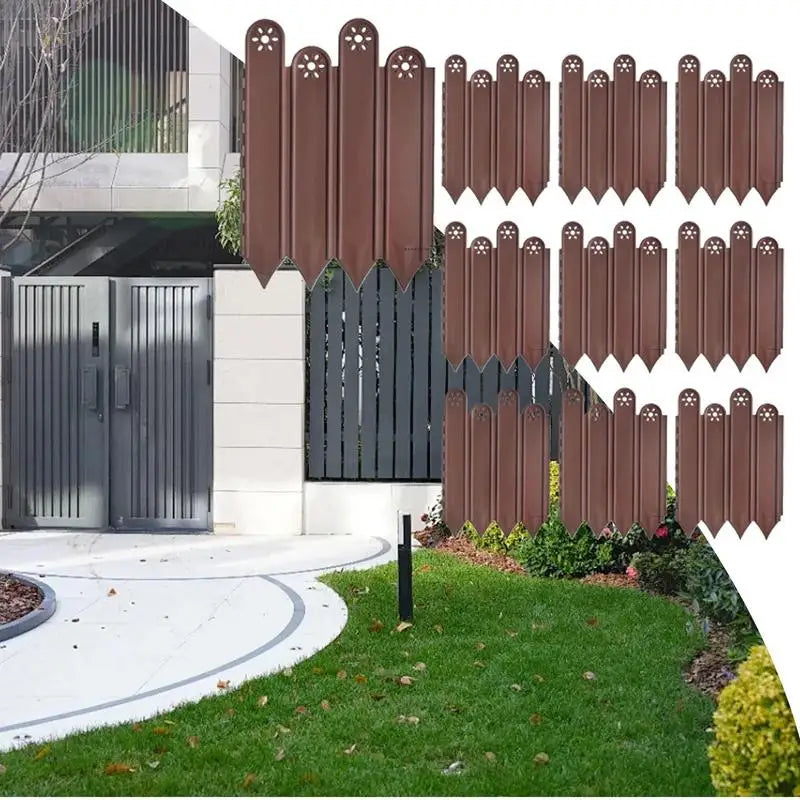 Garden Edging Border 10 Pack Flower Bed Edging Borders Decorative Garden Fencing Interlocking Animal Barrier Vegetable Palisade