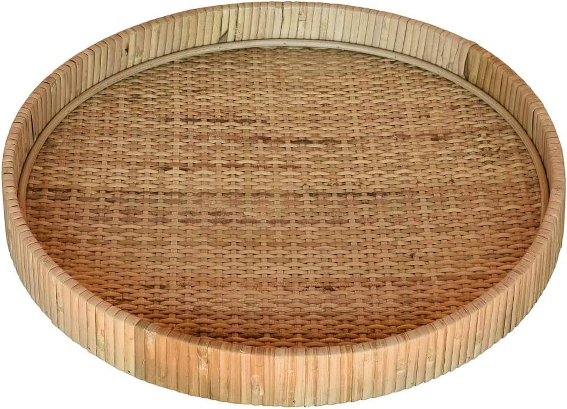 Homart 5219-0 Cayman Large Tray, 13.50-Inch Diameter, Natural, Rattan