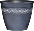 Classic Home and Garden by Growscape Corinthian Planter Pot (8" Storm Gray) | Classic Resin Plant Pots, Lightweight Indoor Outdoor Planter, Weather-Resistant, Great for Patio, Home & Garden Decor Accent