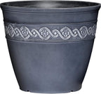 Classic Home and Garden by Growscape Corinthian Planter Pot (8" Storm Gray) | Classic Resin Plant Pots, Lightweight Indoor Outdoor Planter, Weather-Resistant, Great for Patio, Home & Garden Decor Accent