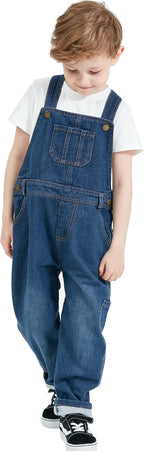 Boys Denim Bib Overalls, Size 3T-10