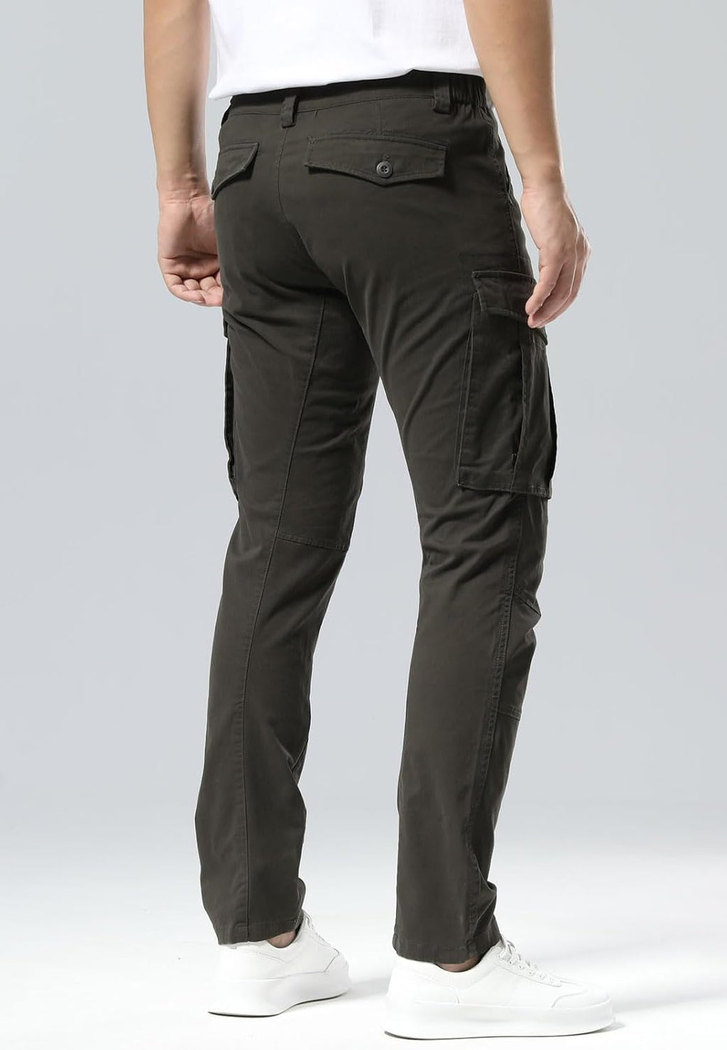 Men'S Cargo Pants Slim Fit with Articulated Knees