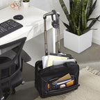 15.6" Rolling Laptop Bag for Travel and Business, Briefcase with Wheels, Adjustable Locking Handle, Black