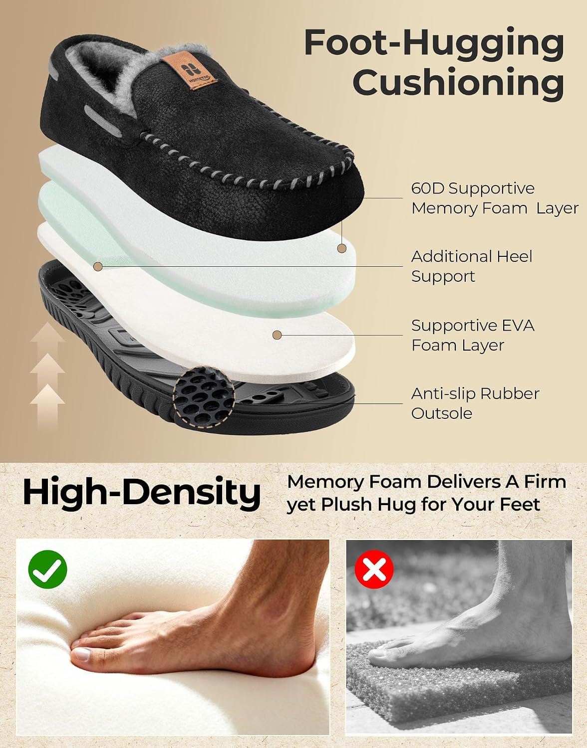 Men'S Suede Memory Foam Moccasin Slippers Warm Lining House Shoes | Gifts,Non-Slip,Breathable,Indoor and Outdoor,Lightweight,Supportive,Chic Bow Detail