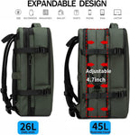 Carry-On Backpack, 45L Expandable Travel Backpacks,Weekend Backpack Briefcase,Waterproof Laptop Backpack Fits for 17.3” Laptop
