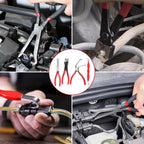 Electrical Disconnect Pliers Set 4 Pcs, Automotive Connector Separator & Terminal Removal Tool for Fuel Injector, Ignition Coil, Straight & 60° Angled Jaw, Double-Ended Pin Extractor