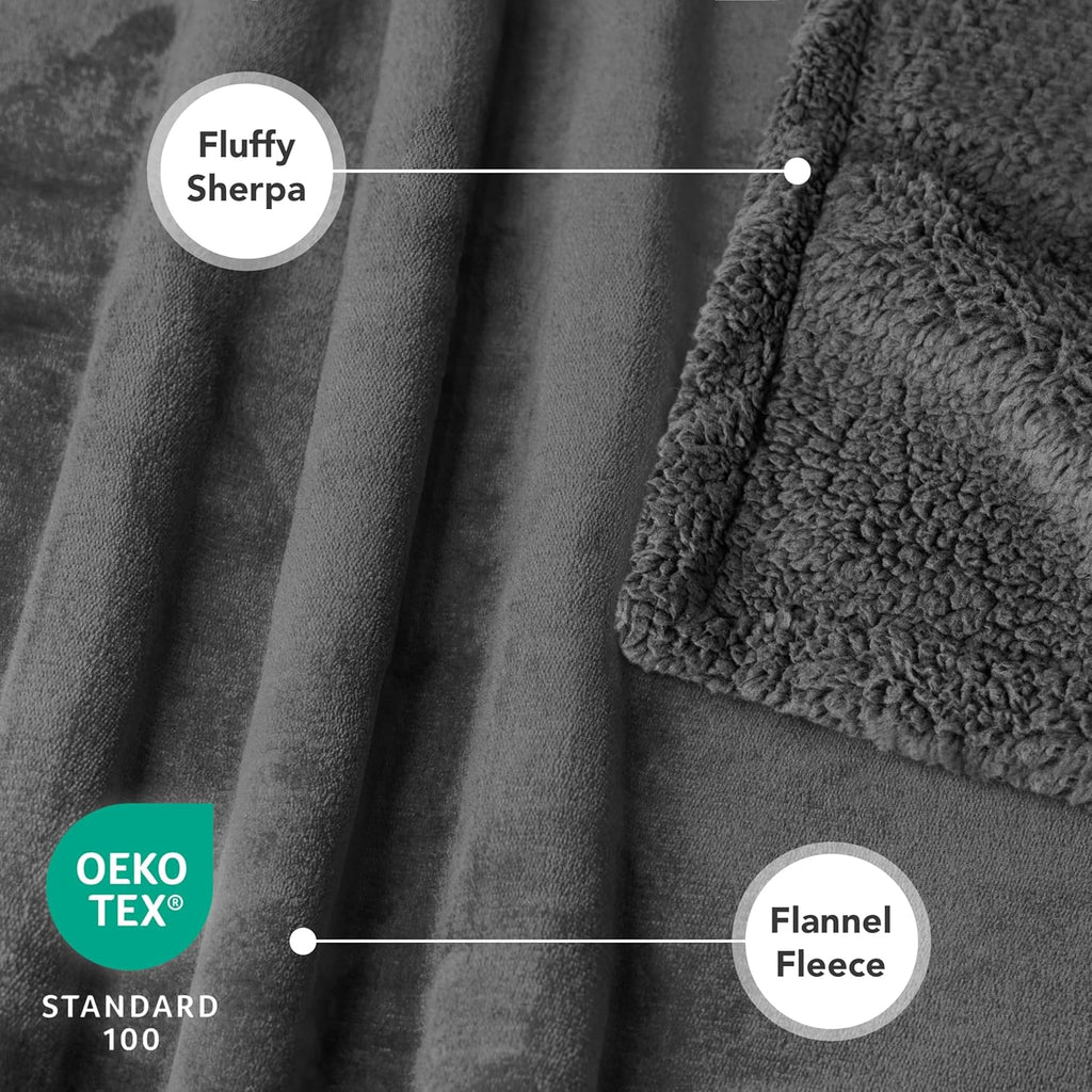 Dog Blanket for Small Medium Dogs Cats Puppies Kittens, Soft Sherpa Fleece Pet Blanket Throw, Reversible Plush Couch Cover Protector Crate Carrier Chair Machine Washable, 40X29, Solid Dark Gray
