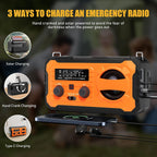 Hand Crank Emergency Radio 10000Mah Weather Radio with AM/FM/NOAA, Orange | Emergency Weather Radio with Solar Prower SOS Phone Charging LED Flashlight, Survival Gear for Outdoor Home Emergencies Kits