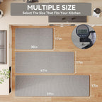 Water Absorbent Runner Rugs for Kitchen, Kitchen Mat in Front of Sink, Oil Absorbent Kitchen Mats for Floor,Non-Slip Kitchen Rugs,Durable Kitchen Mats，17X30 Gray Kitchen Rugs,