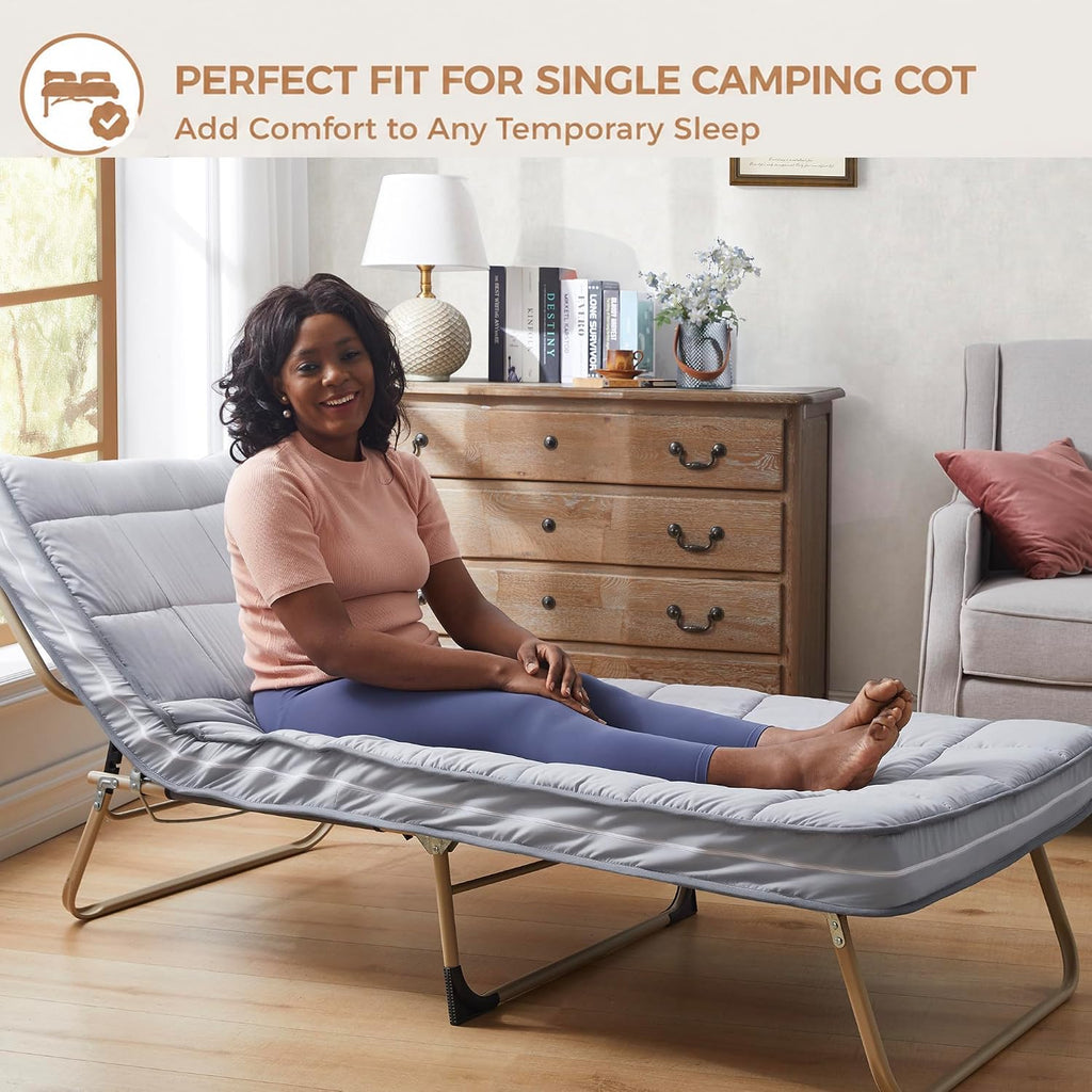 4Inch Cot Mattress Topper,Gel Memory Foam,Machine Washable Thickened Pillow Top Cover,Roll up Floors Mat,Portable Folding Sleep Pad,Small Single (72 X 24“)