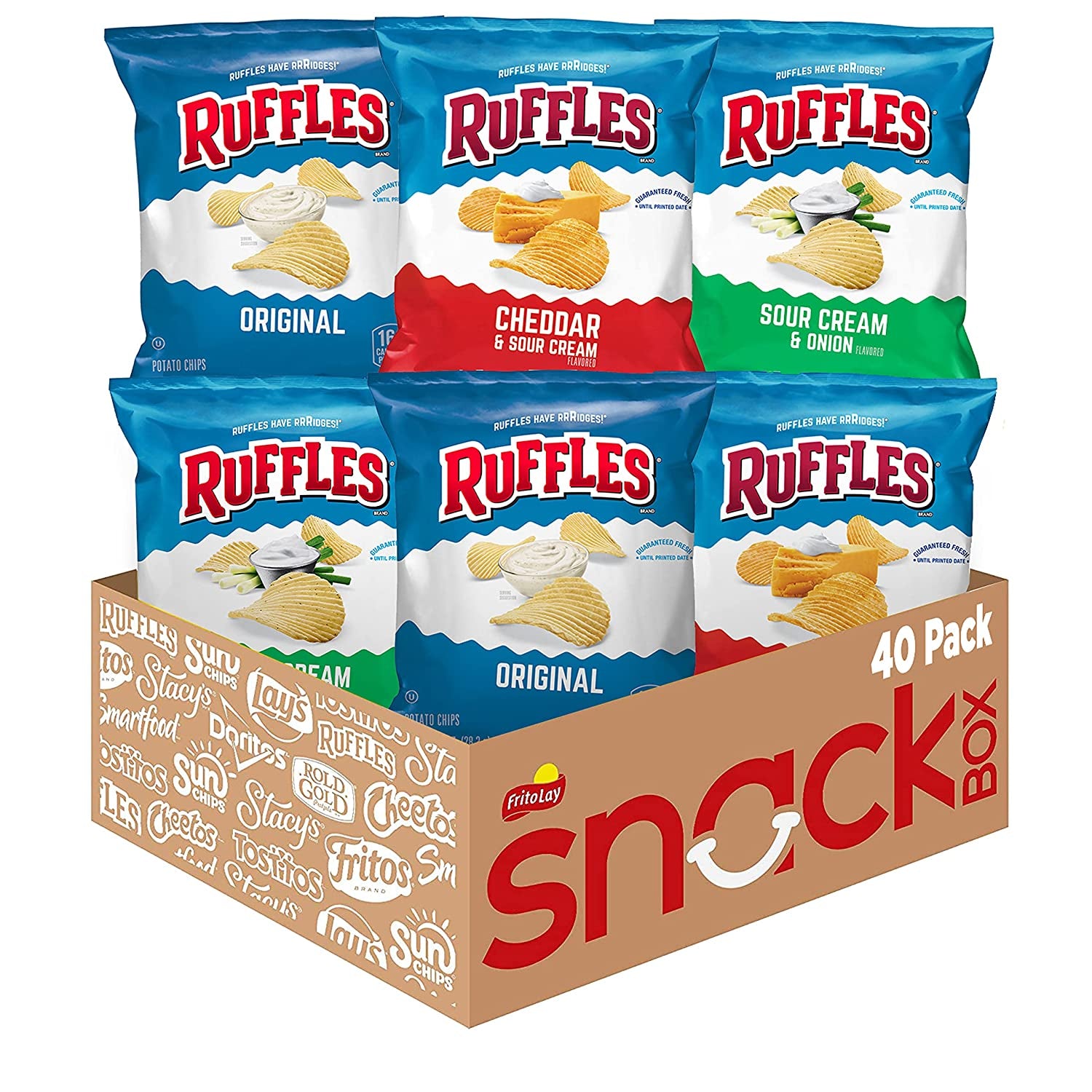 Potato Chips, Variety Pack, 1 Ounce (Pack of 40)