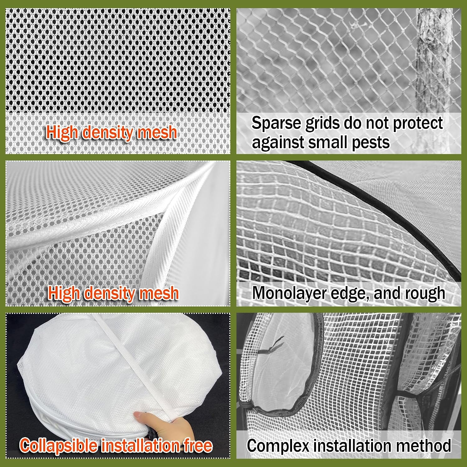 2PCS 47" X 21" X 17" Garden Netting for Raised Beds, Foldable Raised Garden Bed Cover with Ground Nail, Raised Bed Cover Fit 4 X 2Ft Garden Beds, Insect Bird Control, Plant Protection
