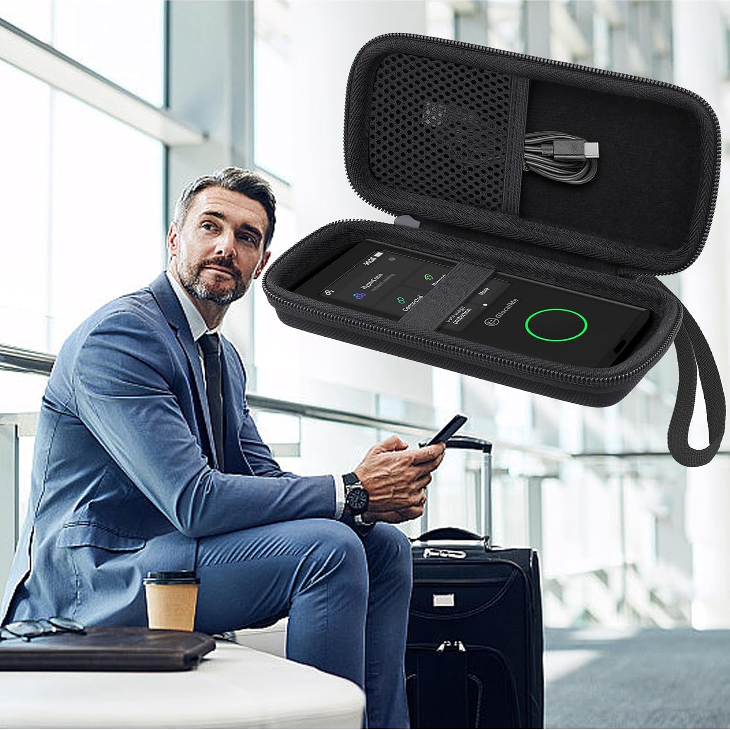 Hard Case for Glocalme Numen Air 5G Mobile Hotspot, Black | EVA Case Construction, Water-Resistant Design, Dust-Resistant Design, Protective Case Only