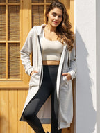 Womens Long Zip up Hoodies Comfortable Fleece Fashion Sweatshirts 2026 Casual Jackets with Pockets