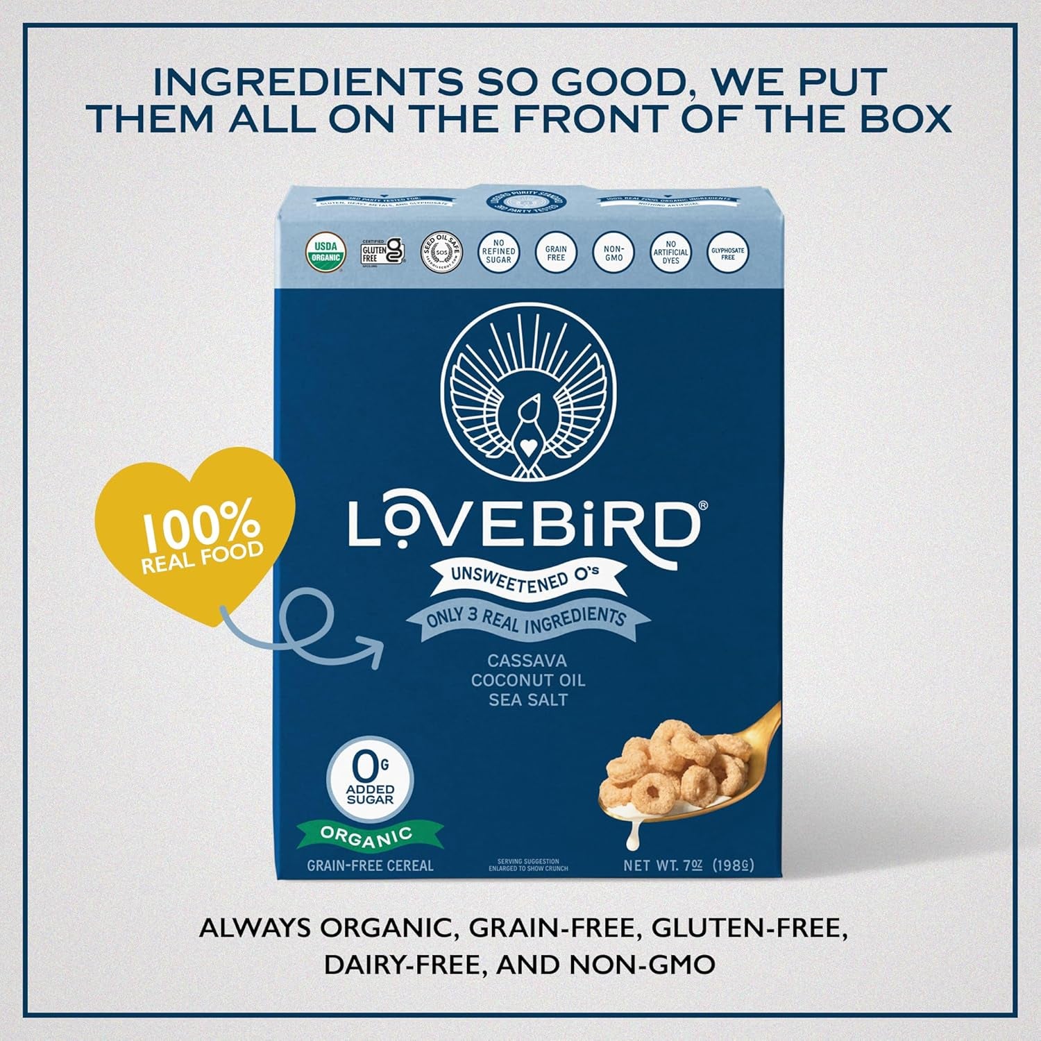 Organic Gluten Free Cereal, Sampler Pack – Prebiotic Fiber, Gut Health, Low Sugar, Grain Free, Breakfast or Snack – Healthy Cereal Made with Real Food, 5 Pack, Kids & Adults