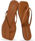 Square Toe Flip Flops for Women - Sandals Women(Dedication) | Womens Flip Flop with Memory Foam Insole Beach Essentials Womens Sandals - Thong Sandals Women Footwear - Square Toe Sandals