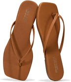 Square Toe Flip Flops for Women - Sandals Women(Dedication) | Womens Flip Flop with Memory Foam Insole Beach Essentials Womens Sandals - Thong Sandals Women Footwear - Square Toe Sandals