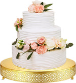 Cake Stand 16 Inch round Metal Cupcake Dessert Wedding Cake Stand Cookies Display Holder Fruit Serving Tray for Table Wedding Birthday Anniversary Party(Gold)