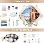 Gym Bag for Women, Personal Item Travel Bag with Shoes Compartment for Trip | Weekender Overnight Duffel Bag with Wet Pocket, Hospital Bag for Women Labor Delivery, Carry on Bag for Travel, Gym, Weekend