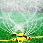 Garden Sprinkler Outdoor 360 Degrees Automatic Rotating Lawn Sprinklers Three-Prong Sprinkler Tandem Watering Device Garden Tool
