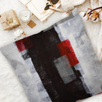 18X18 Throw Pillow Covers Set of 4 | Red and Black Abstract Art Painting Pillowcase, Soft Decor Cushion Cases for Sofa Bedroom Living Room Home Decor