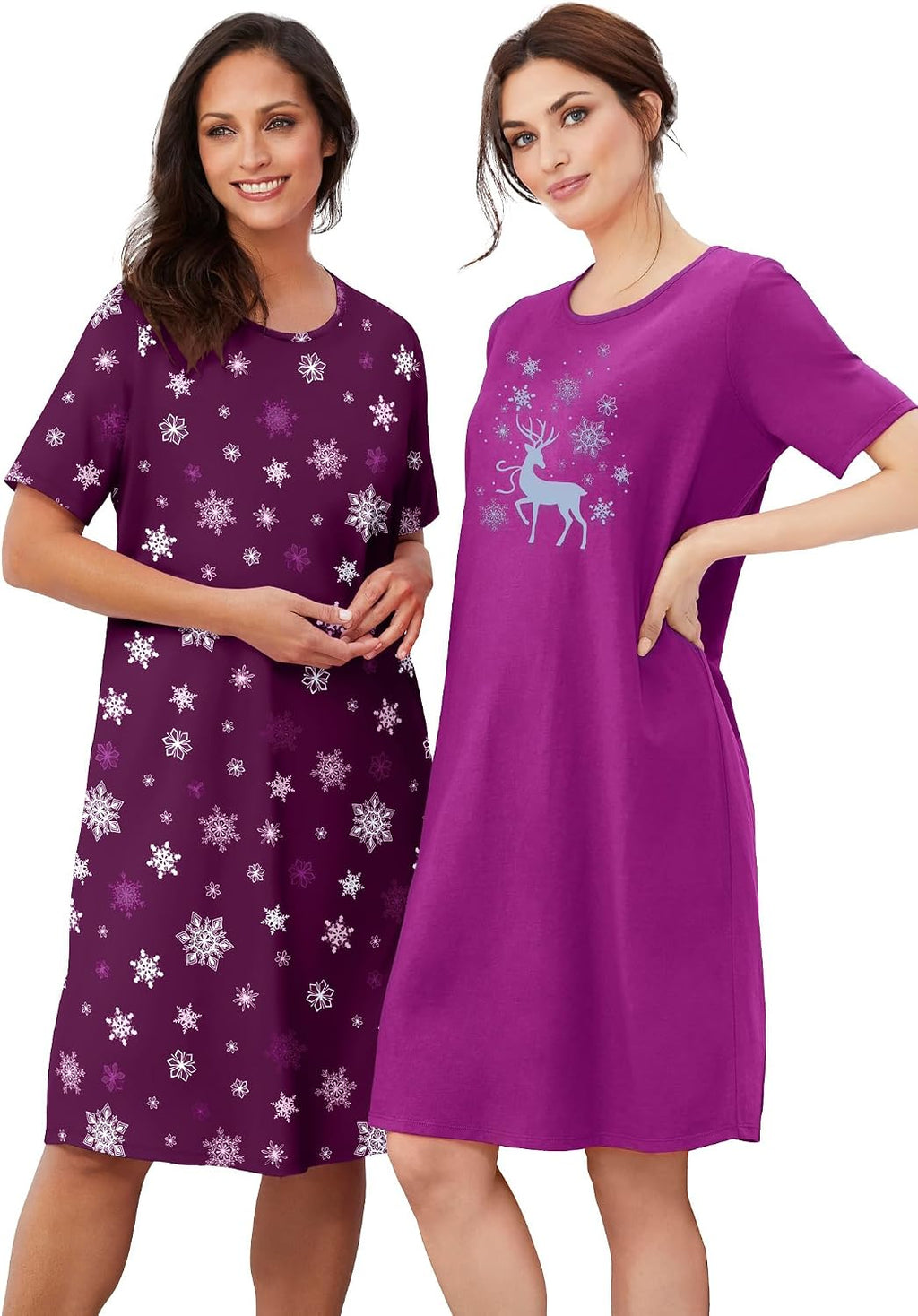 plus Size 2-Pack Short-Sleeve Sleepshirt