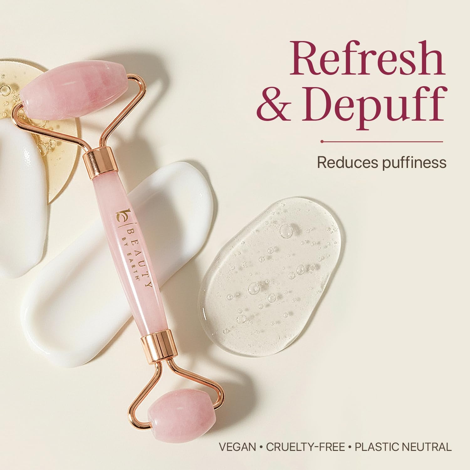 Rose Quartz Face Roller - Depuffs & Smoothes Fine Lines and Wrinkles | Skin Care Tools & Relaxation Gifts for Women, Teenage Girl Gifts, Beauty Gift Ideas, Face Massager Tools, Facial Tool