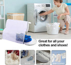 Shoes Wash Bags, Laundry Shoe Mesh Bag with Zipper for Washing and Drying Machine, Reusable and Durable Reinforced Shoe Cleaning Bag, Shoe Cleaning Laundry Bag for Gym Shoes, Sneaker, Slipper-White