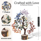 7 Chakra Tree of Life - Birthday Gifts for Women | Gem Tree | Meditation Room Decor Crystal Tree | Spiritual Room Decor | Birthday Gift for Women | 10 Inch 300 Beads