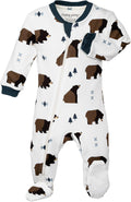 – Zipper Organic Sleeper Footed Onesies Sleeper Baby Pajamas with Inseam Zipper