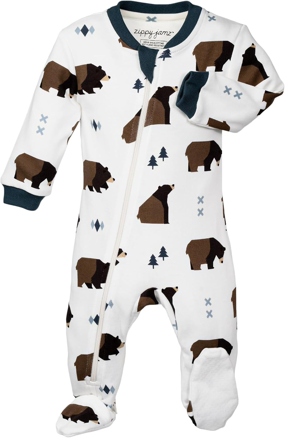 – Zipper Organic Sleeper Footed Onesies Sleeper Baby Pajamas with Inseam Zipper