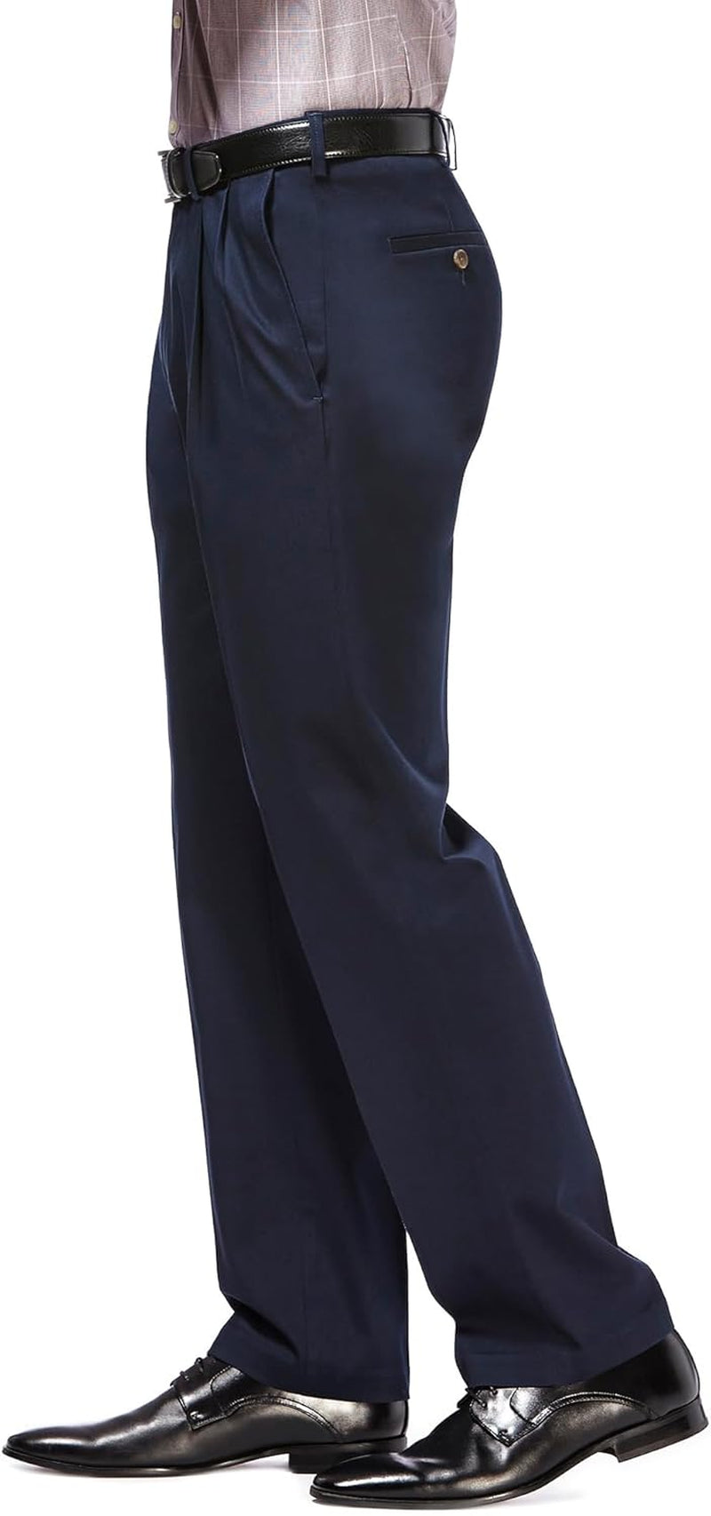Men'S Classic Fit Premium No Iron Khaki Pleated Pant