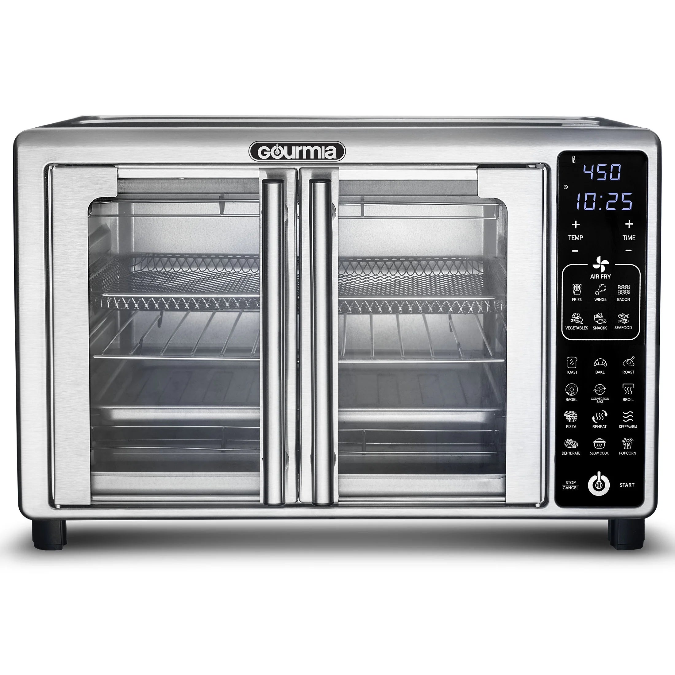 New  1700W 6-Slice Digital Toaster Oven Air Fryer with 19 One-Touch Presets, Stainless Steel