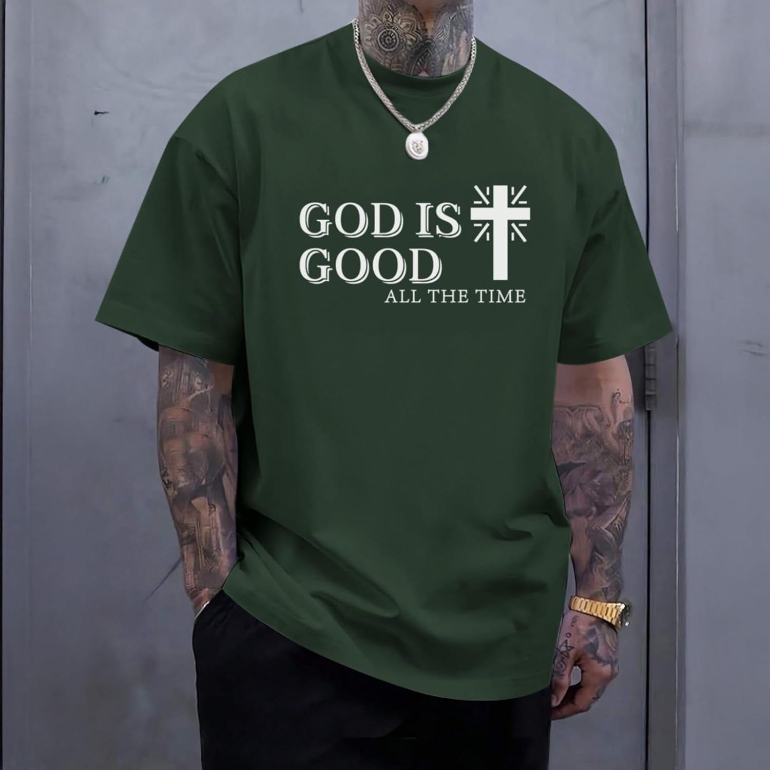 God Is Good Shirt Christian Jesus Cross T Shirts for Men Religious Faith Inspirational Vintage Oversized Graphic Tees