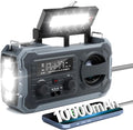 Hand Crank Emergency Radio 10000Mah Weather Radio with AM/FM/NOAA, Grey | Emergency Weather Radio with Solar Prower SOS Phone Charging LED Flashlight, Survival Gear for Outdoor Home Emergencies Kits