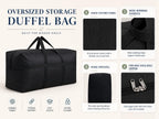 Extra Large Storage Duffle Bag for Travel, Black Big Traveling Duffle Bag
