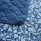Laura Ashley - Quilt Set, Super Soft Fabric Bedding with Matching Shams, Toile-Inspired Print, Floral Home Essentials (Elaina Blue, King)