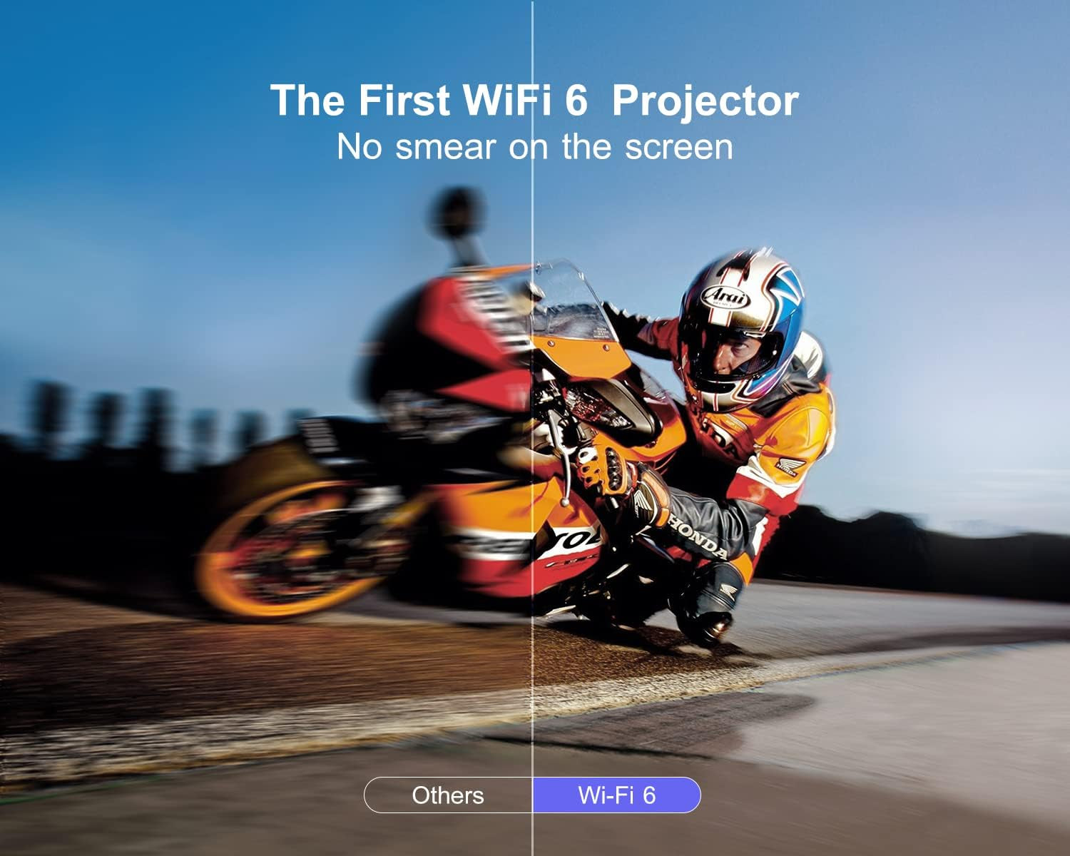 [Auto Focus/4K Support] Projector with Wifi 6 and Bluetooth 5.2, 600ANSI Native 1080P Outdoor Movie Projector,  P62 Auto 6D Keystone & 50% Zoom, Smart Home Projector for Ios/Android/Tv Stick