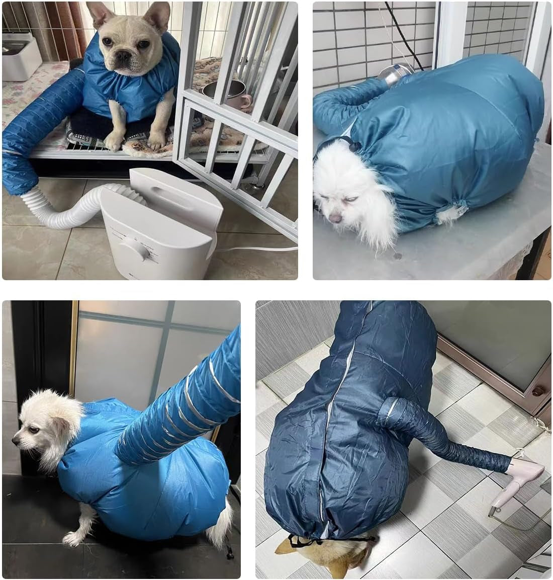 Dog Drying Bag – Quick Dry Pet Hair Drying Suit for Small Medium Large Dogs and Cats, 360° Air Circulation Grooming Accessory for Blow Drying (Small)
