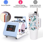 110 V Mini Max 40 OZ Tumbler Heat Press Machine Light Blue V4.0 | Mug Heat Press Touch Screen for 40 OZ Sublimation Tumbler with Handle Sublimation Printing