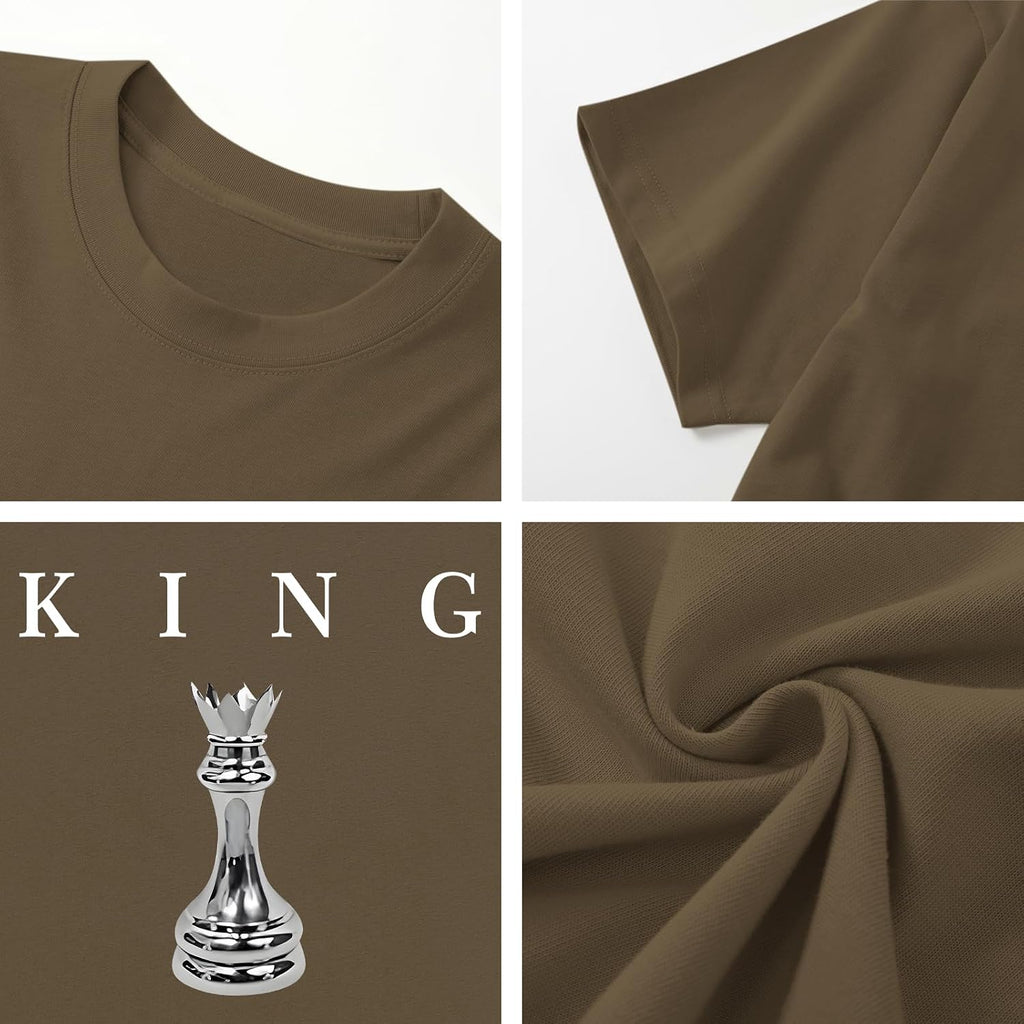 Men'S King Chess Shirt Graphic Tees Designer Printed T Shirts for Men Urban Letter T-Shirt Streetwear