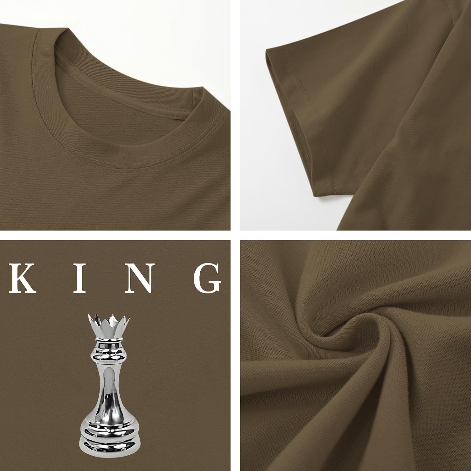 Men'S King Chess Shirt Graphic Tees Designer Printed T Shirts for Men Urban Letter T-Shirt Streetwear