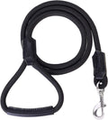 Dog Leash with Genuine Leather Connection/Handle, 4/5/6 FT | Rope Leash, Heavy Duty 360° Swivel Metal Clasp, for Small Medium & Large Dogs