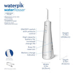Cordless Pulse Rechargeable Portable Water Flosser for Teeth, Gums, Braces Care and Travel with 2 Flossing Tips, Waterproof, ADA Accepted, WF-20 White