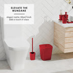 Bathroom Set - Christmas Bathroom Sets, Xmas Bathroom Accessories Set, Christmas Bathroom Decor, 6PC Bathroom Accessory Set with Toilet Brush, Trash Can & Soap Dispenser