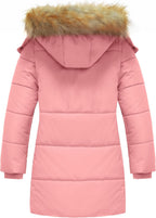Girls' Waterproof Winter Coat Long Puffer Jacket Warm Parka Hooded | 5000Mm Waterproof,Removable Faux Fur Hood,Fleece-Linning,Snap Pockets,Machine Washable
