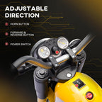 Electric Motorcycle for Kids 6V Ride-On 3-Wheels 18-36 M Yellow | Battery Powered, Dirt Bike, Motorbike, Horn, Headlights, Realistic Sounds Speed